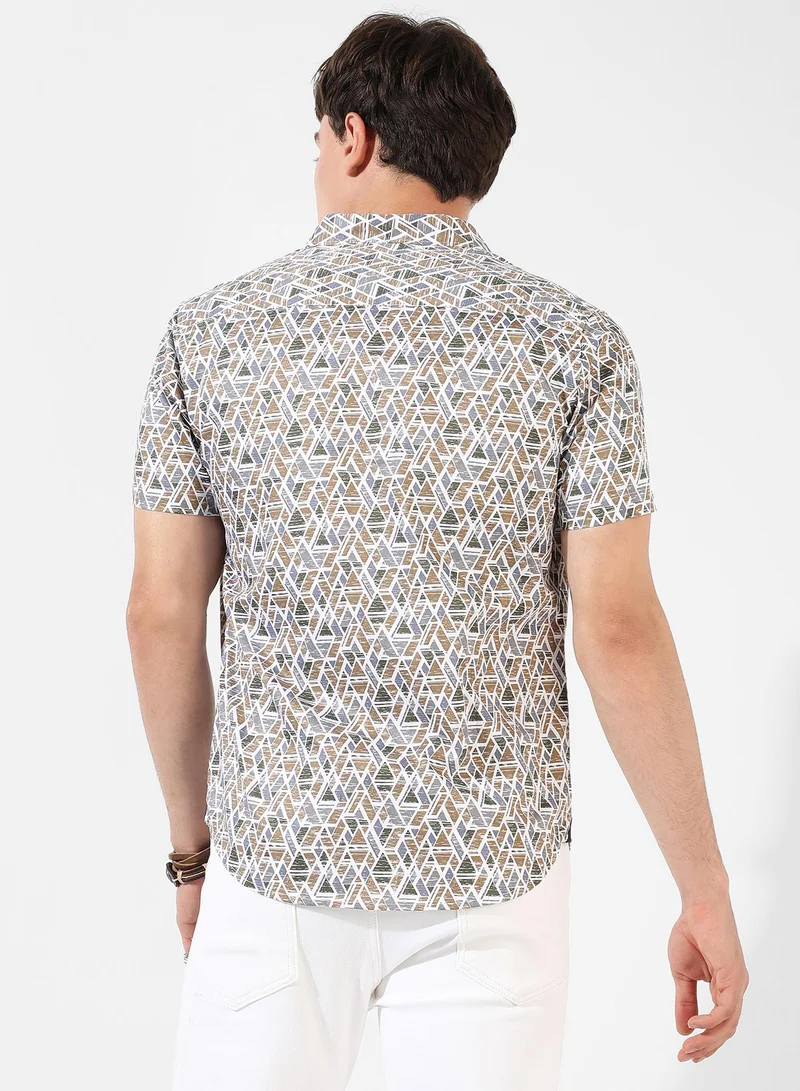Campus Sutra Men's Multicolour Printed Regular Fit Casual Shirt
