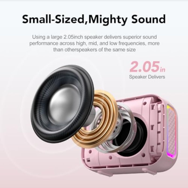 Portable tooth Speaker Line-in Support: IPX5 Waterproof HD Sound Up to 24H Playtime, TWS Pairing, LED Light, Outdoor Speaker for Beach/Pool/Travel, Back to School Gifts for Adult Teen - Image 2
