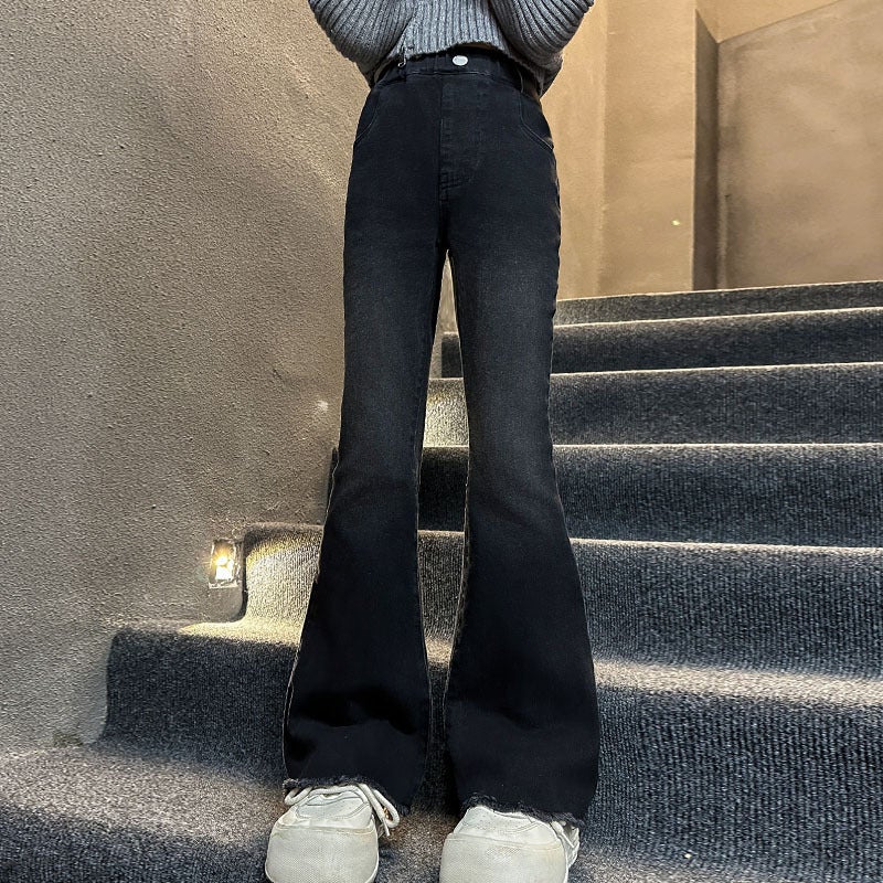 Children'S Pants, Girls' Jeans, , Big Children'S Korean Style Casual Trousers, Children'S Bell-Bottom Pants, Spring - Image 5