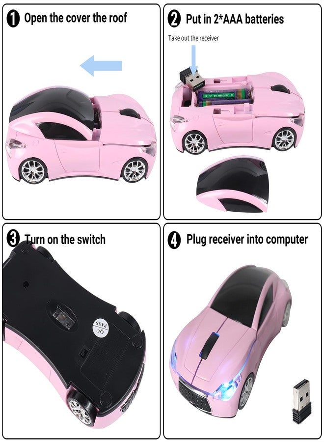 elec Space Car Mouse, Wireless Mouse (Milk Tea Pink) - Image 5