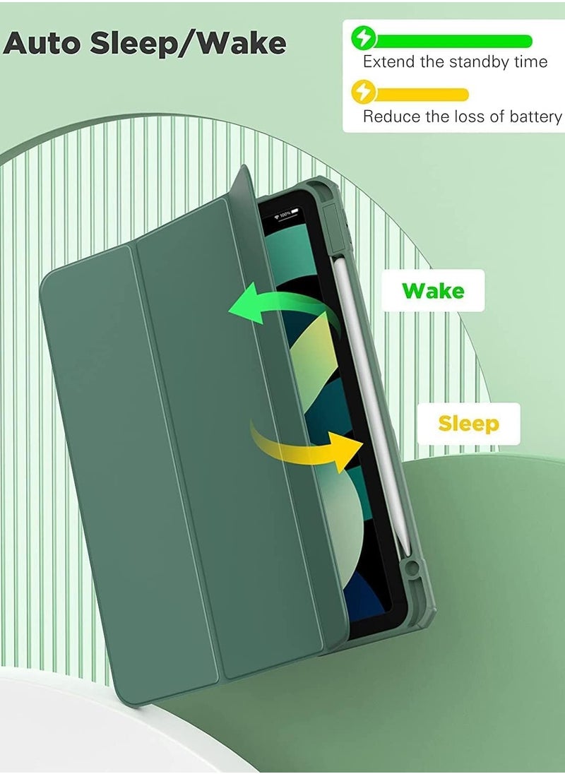 Case Smart Flip Case Cover For Xiaomi Mi Pad 6 11 Inch Tablet, Transparent Back With Pen Holder Green  - Image 5