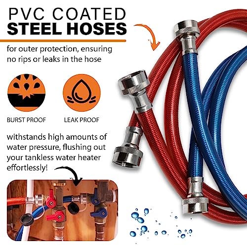Chromex Tankless Water Heater Flush Kit with Certified Liquid Descaling Solution and 1/6HP Extra Strength Pump - Image 3