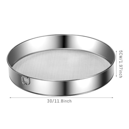 XIZAO Flour Sifter Stainless Steel Fine Mesh Strainers 118 Inch 60 Mesh Round Flour Sieve for Baking Cake Bread - Image 3