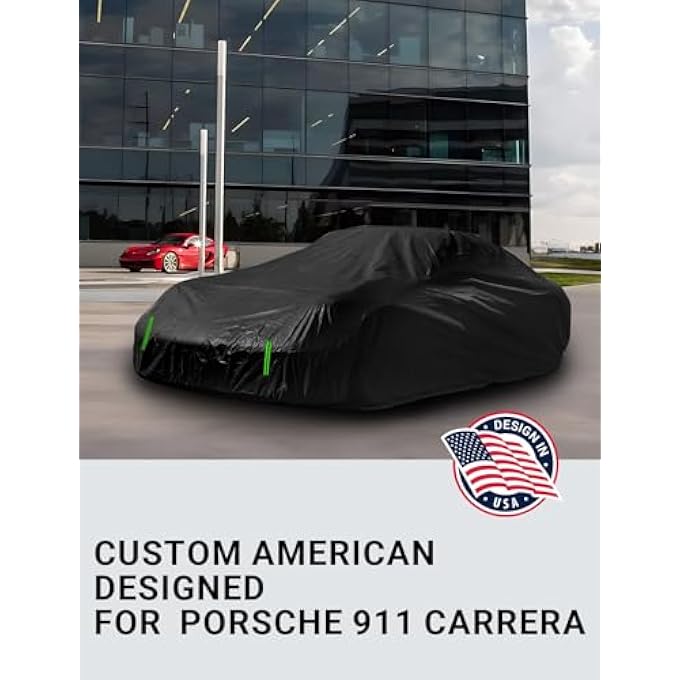 rayihni Car Cover for Porsche 911 Carrera (996/997 Series) 1998-2024, Waterproof All Weather for Automobiles, Windproof Snowproof Rain Hail Sun UV Protection Full Outdoor Indoor Exterior Car Covers - Image 3