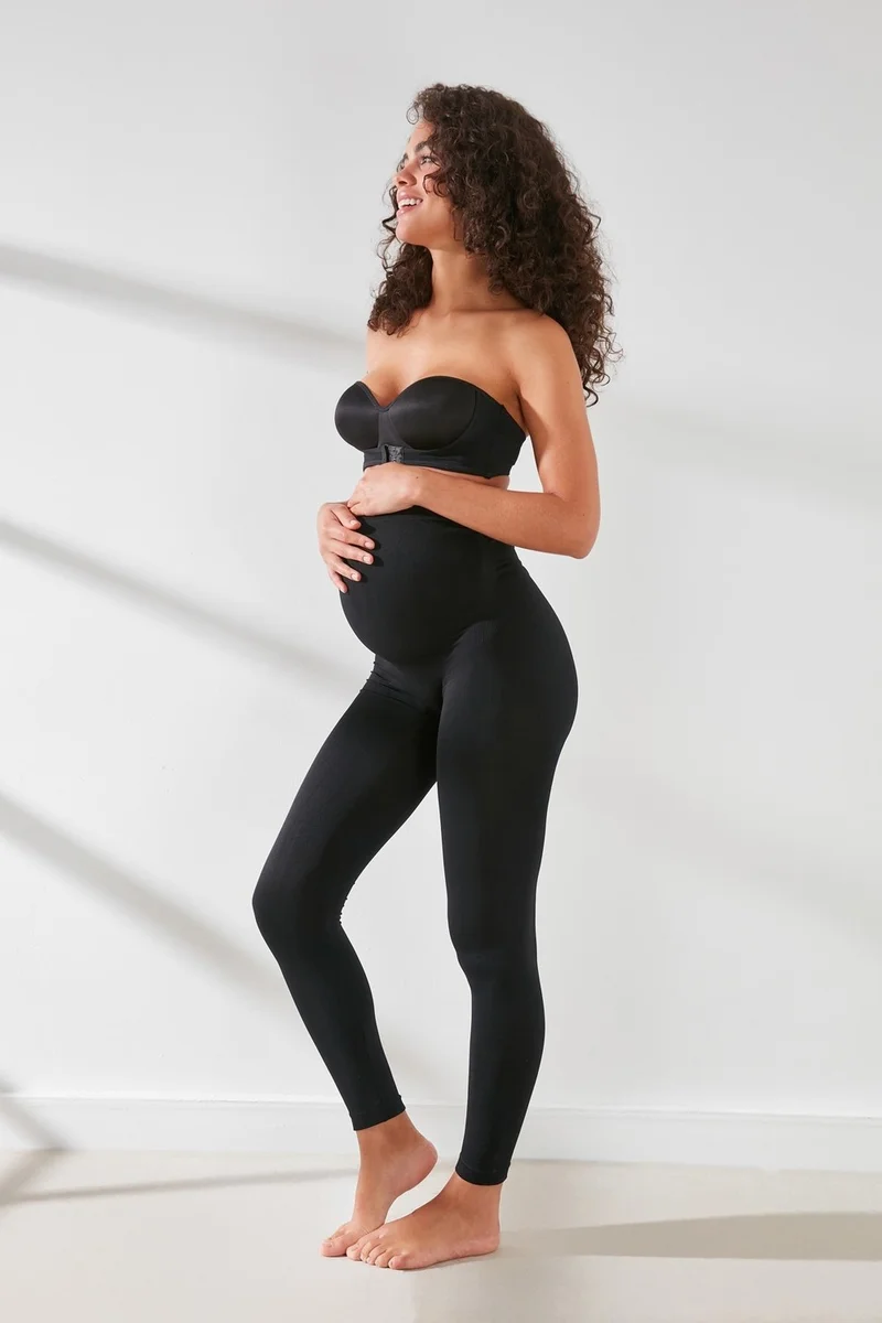 C&city C15400 Seamless Maternity Tights Black