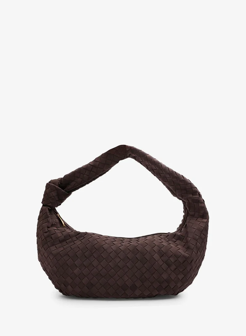 Where's That From  Aqua Knotted Strap Woven Shoulder Bag for Women | Best Price UAE