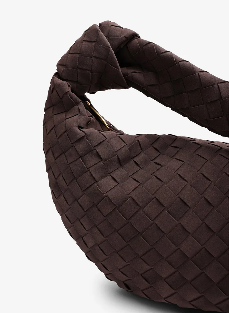 Where's That From  Aqua Knotted Strap Woven Shoulder Bag for Women | Best Price UAE