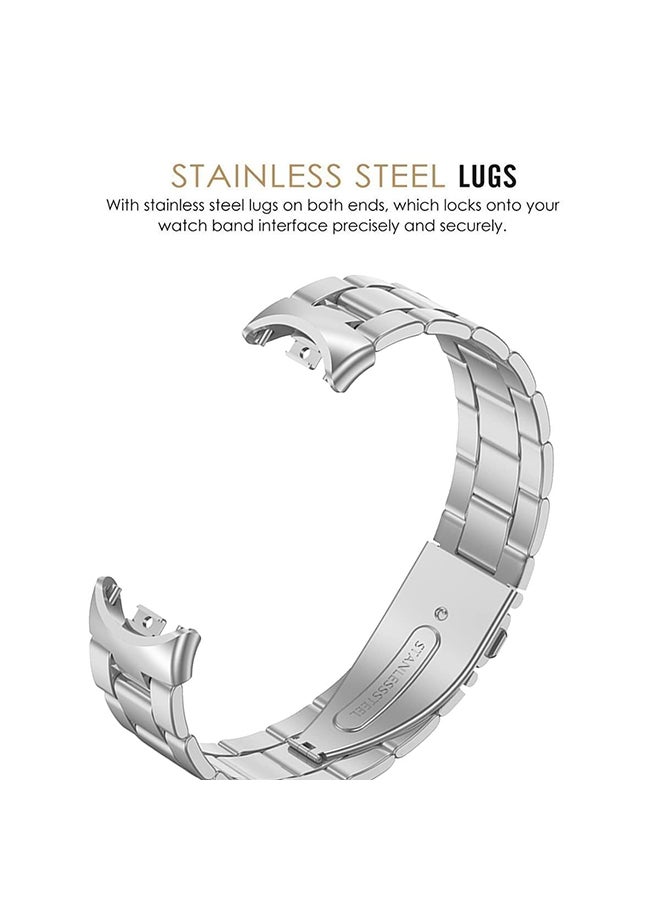 O Ozone Metal Watch Strap Compatible with Xiaomi Mi Band 8 , Stainless Steel Adjustable Smartwatch Replacement Bracelet Men Women - Black  - Image 3