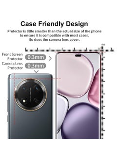 X-level [2+2 Pack] Screen Protector Compatible with Honor X9c with Camera Lens Protector, Full Coverage 9H Tempered Glass Film, HD Clear Scratch Resistant, Bubble-Free, Anti-Fingerprint  - Image 3