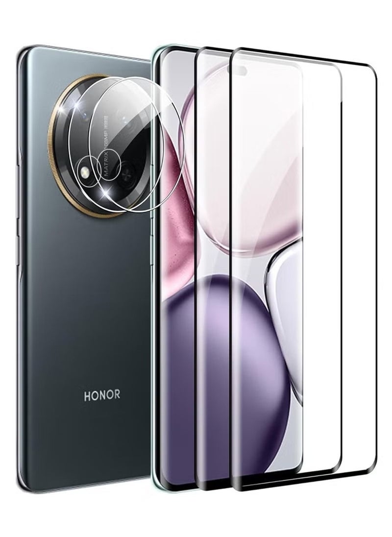X-level - [2+2 Pack] Screen Protector Compatible with Honor X9c with Camera Lens Protector, Full Coverage 9H Tempered Glass Film, HD Clear Scratch Resistant, Bubble-Free, Anti-Fingerprint - Image 1