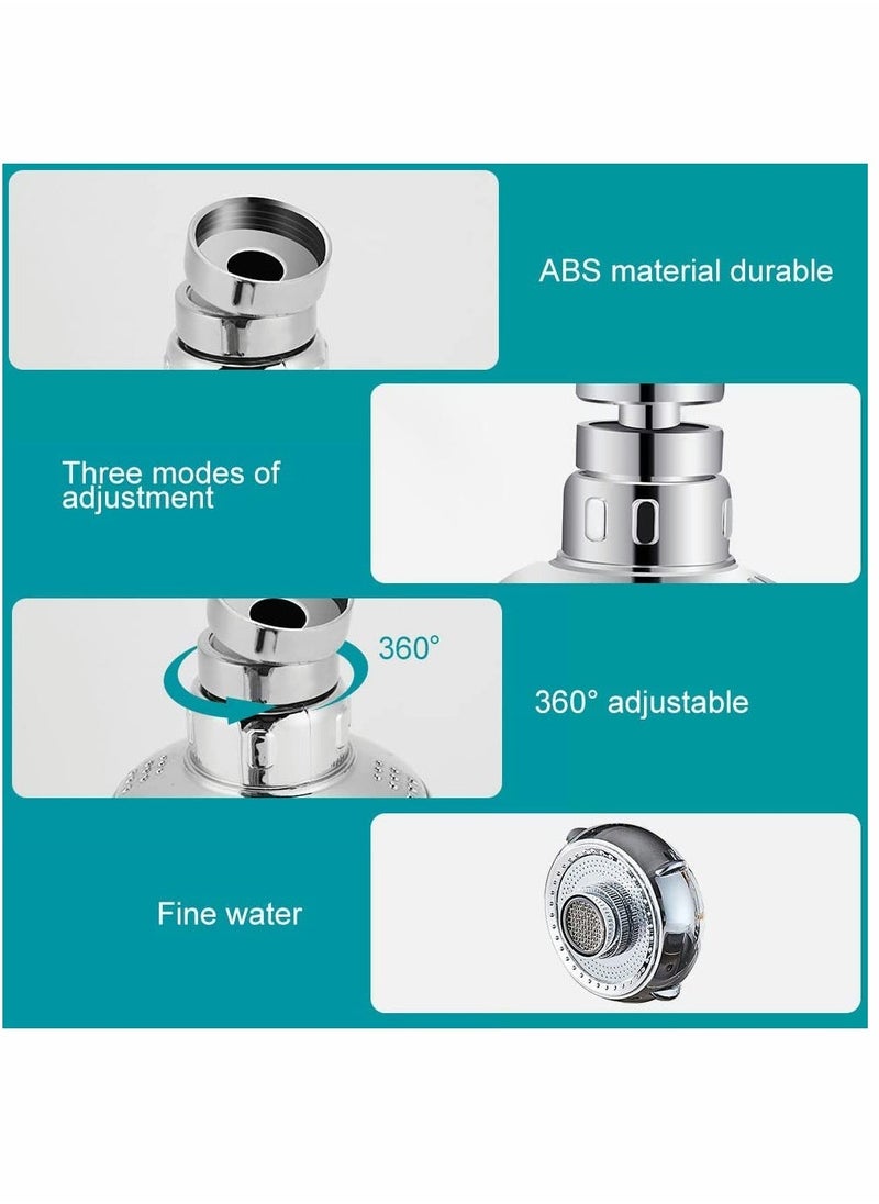 Kitchen Sink Faucet Aerator 360° Rotatable Faucet Sprayer Head 2 Modes Adjustable Sink Attachment with Universal Connector & Spare Gasket Anti-Splash Faucet Nozzle for Kitchen Bathroom Faucet - Image 3