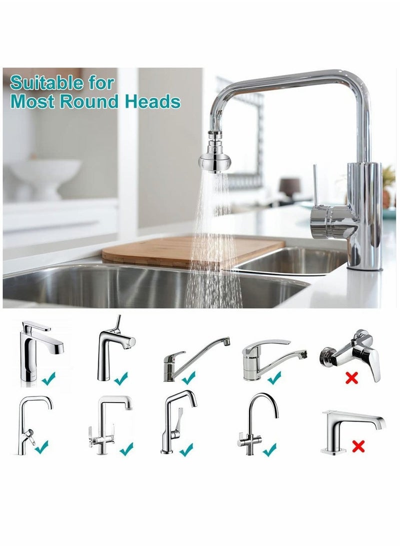 Kitchen Sink Faucet Aerator 360° Rotatable Faucet Sprayer Head 2 Modes Adjustable Sink Attachment with Universal Connector & Spare Gasket Anti-Splash Faucet Nozzle for Kitchen Bathroom Faucet - Image 4