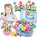 BEMITON Flower Building Toy Set for Girls Best Birthday Gifts for 3 4 5 6 7 Year Old Kids Arts and Crafts Kit for Toddlers STEM Activities and Gardening Pretend Playset 148 pcs - Image 4