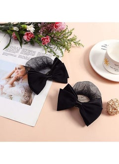 4 Pieces Women Hair Bun Cover Net Hair Snood Net Barrette Mesh Clip Elastic Butterfly Bun Bow Headdress (Black) - pzsku/Z29784C5986C0CAEC8989Z/45/_/1688972637/ac7c1ae7-4506-4917-8119-f9c9cc1b3807