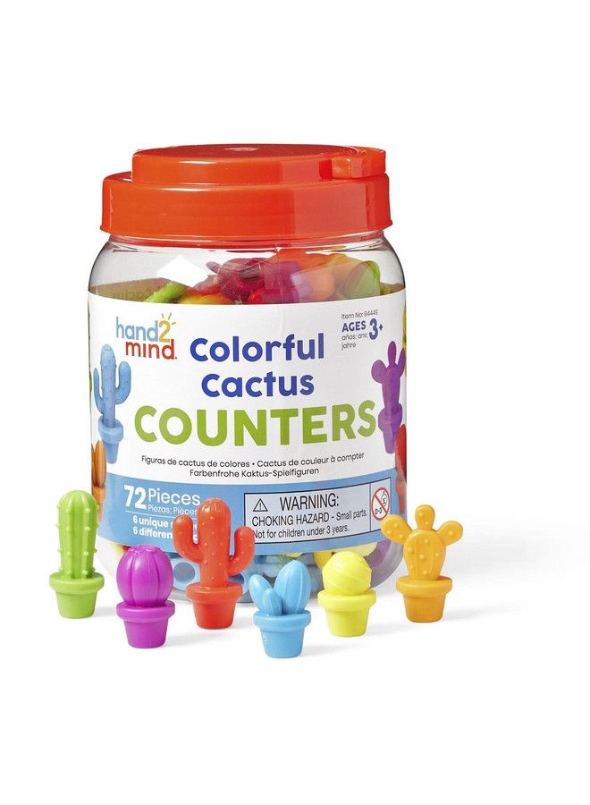 hand2mind Colorful Cactus Counters Counters For Kids Math Counting Objects Color Sorting Toys For Counting Sorting Toys Counting Manipulatives Preschool Learning Montessori Math Materials - Image 1