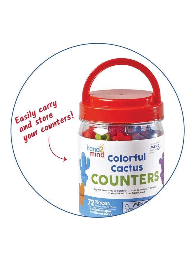 hand2mind Colorful Cactus Counters Counters For Kids Math Counting Objects Color Sorting Toys For Counting Sorting Toys Counting Manipulatives Preschool Learning Montessori Math Materials - Image 3