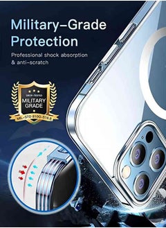 ESCASE For iPhone 13Pro Magsafe Case 6.1 inch Slim Magnetic Case Anti-Yellowing Anti-Shock Anti-Drop Hard Back Crystal Phone Case  - Image 3