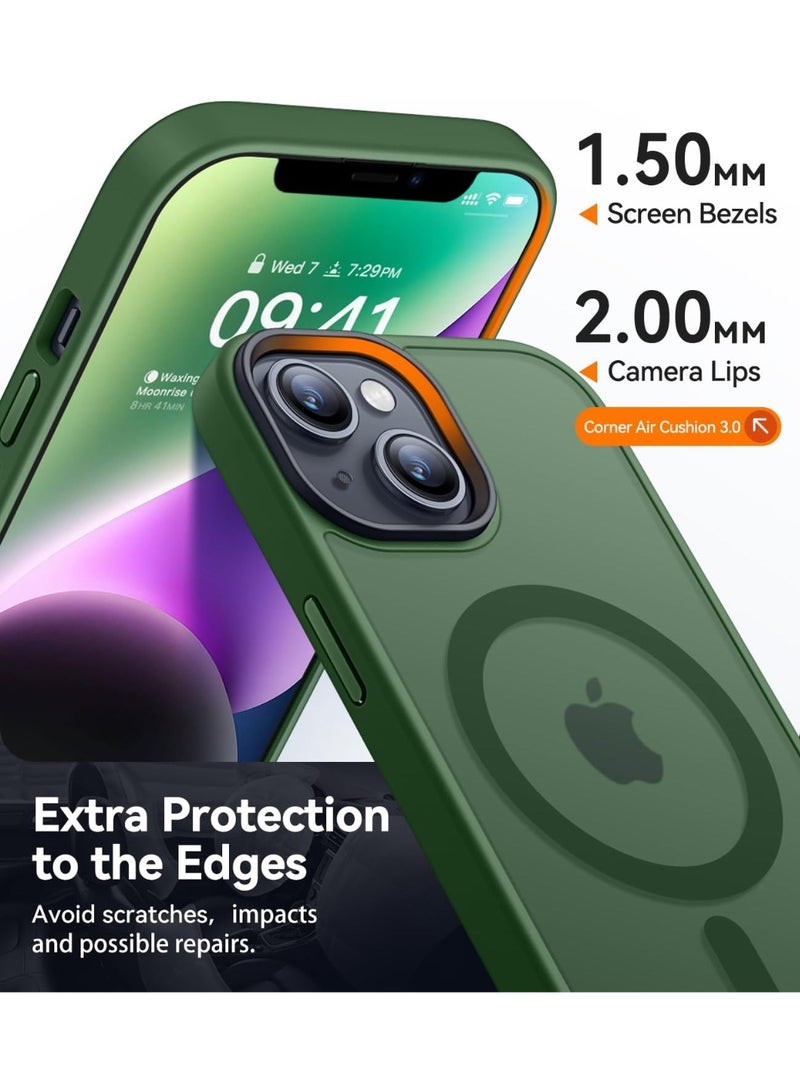 ESCASE جراب Magsafe مناسب لهاتف iPhone 13Pro مقاس 6.1 بوصة جراب مغناطيسي رفيع مضاد للاصفرار ومضاد للصدمات ومضاد للسقوط جراب هاتف من الكريستال الصلب - Image 5
