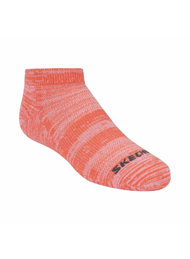 SKECHERS Girls' 6 Pack Low Cut Socks, Bright Combo, 7-8.5 - Image 2