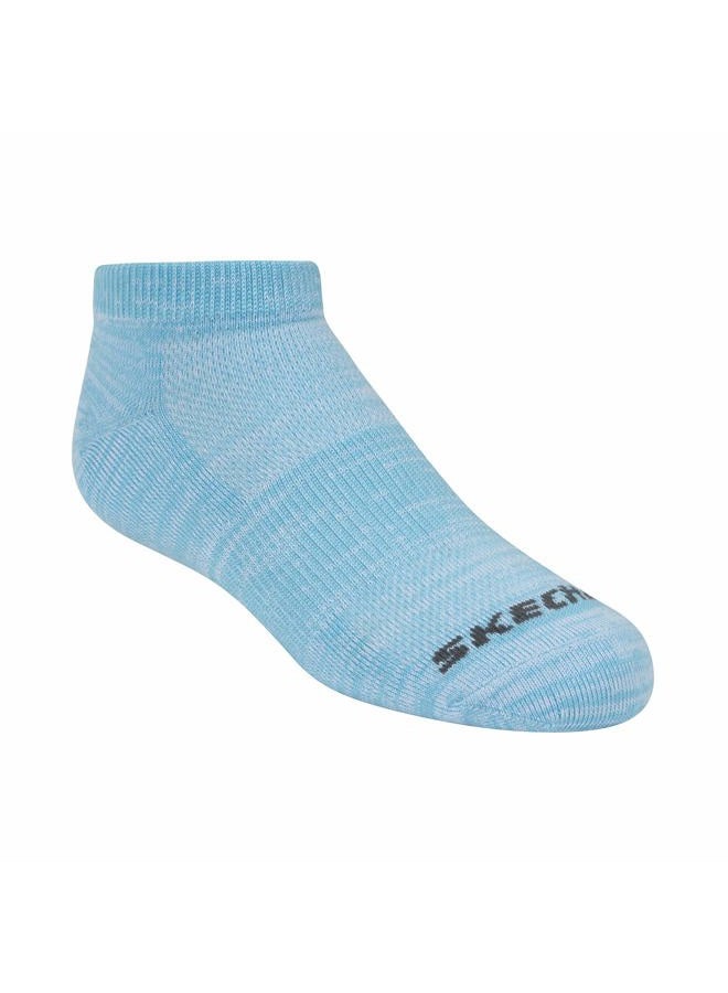 SKECHERS Girls' 6 Pack Low Cut Socks, Bright Combo, 7-8.5 - Image 3
