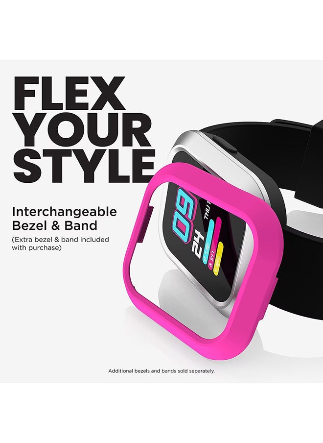 iTouch - Flex Series Smartwatch With Interchangeable Case And Strap Silver Case Black Silicone Strap - Image 1