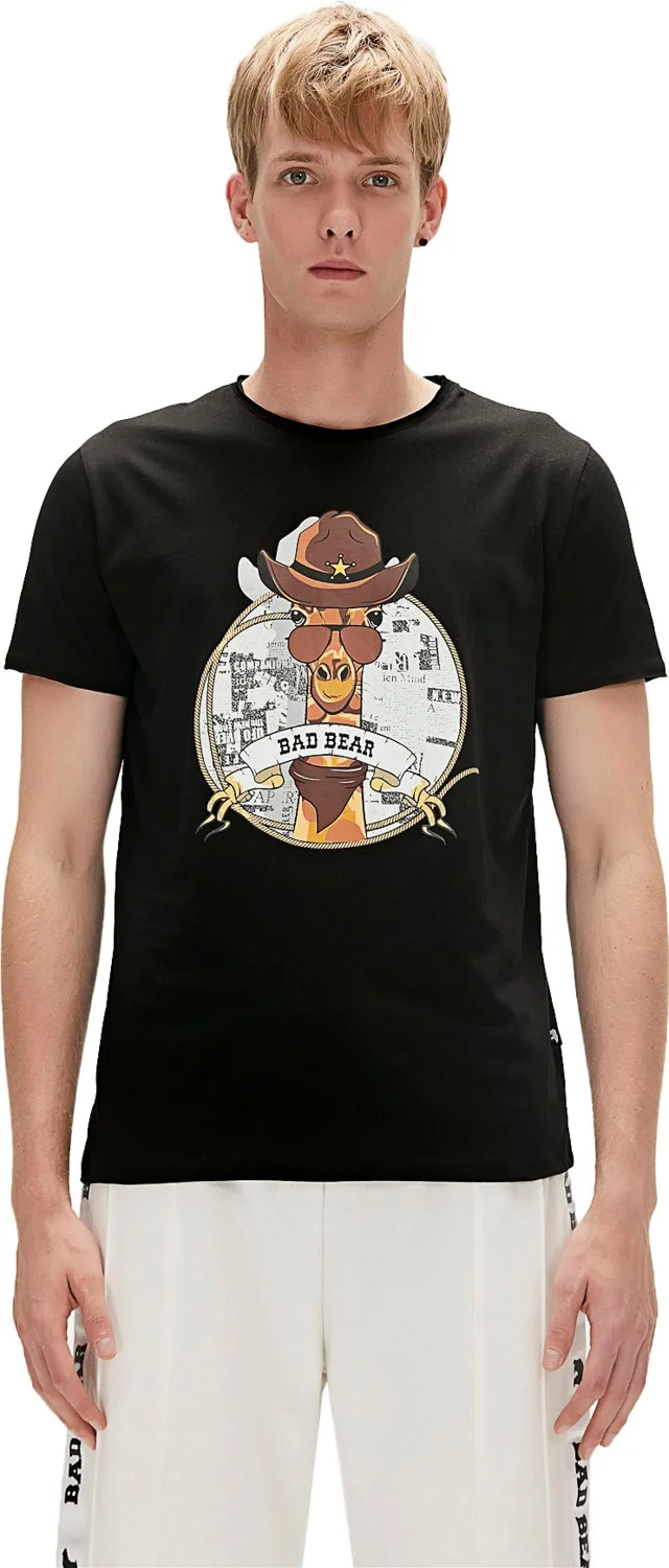 Bad Bear GIRAFFE T-SHIRT BLACK Men's T-Shirt 23.01.07.036-C01