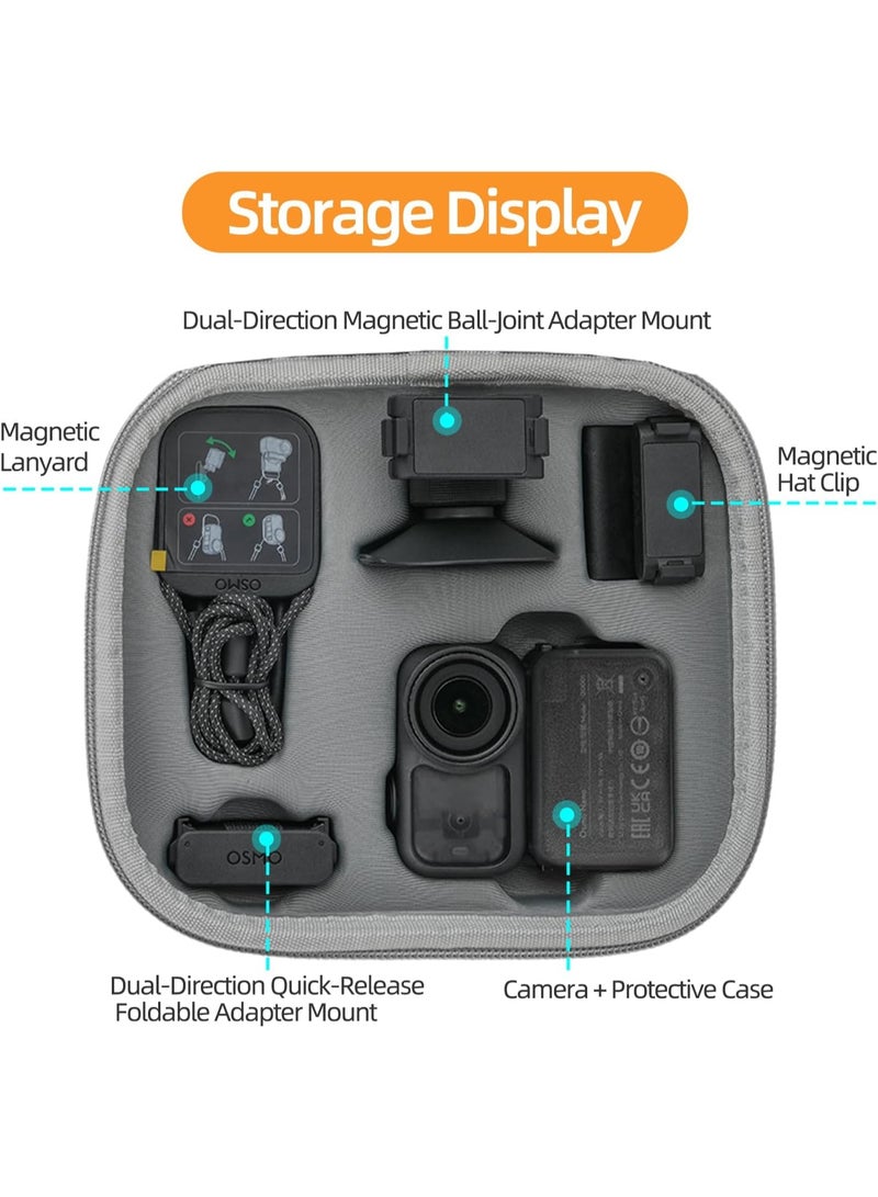 كيس حمل التخزين PU لـ DJI OSMO Nano ، كيس سفر الكاميرا المحمولة تخزين واقي مقاوم للغبار متوافق مع ملحقات كاميرا العمل DJI OSMO Nano (رمادي) - Image 2