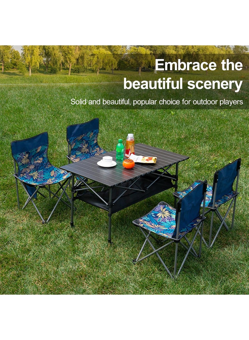 تايمي طاولة قابلة للطي، طاولة محمولة من الألومنيوم بإرتفاع قابل للتعديل مع مساحة تخزين كبيرة وحقيبة حمل للأستخدام في الهواء الطلق للتخييم والنزهات والشواء والشاطئ والحديقة، لون أسود - 80x55x120 سم - Image 4