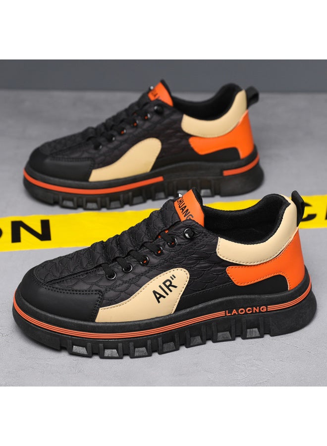 Men's Shoes Autumn Slip-on All-match Casual Forrest Gump Sneakers Leather Top Waterproof Men's Fashion Sports Thick Sole Torre Shoes - Image 2