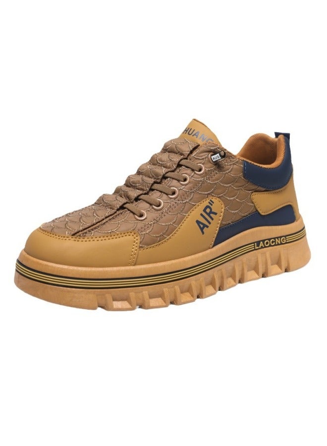 Men's Shoes Autumn Slip-on All-match Casual Forrest Gump Sneakers Leather Top Waterproof Men's Fashion Sports Thick Sole Torre Shoes - Image 5