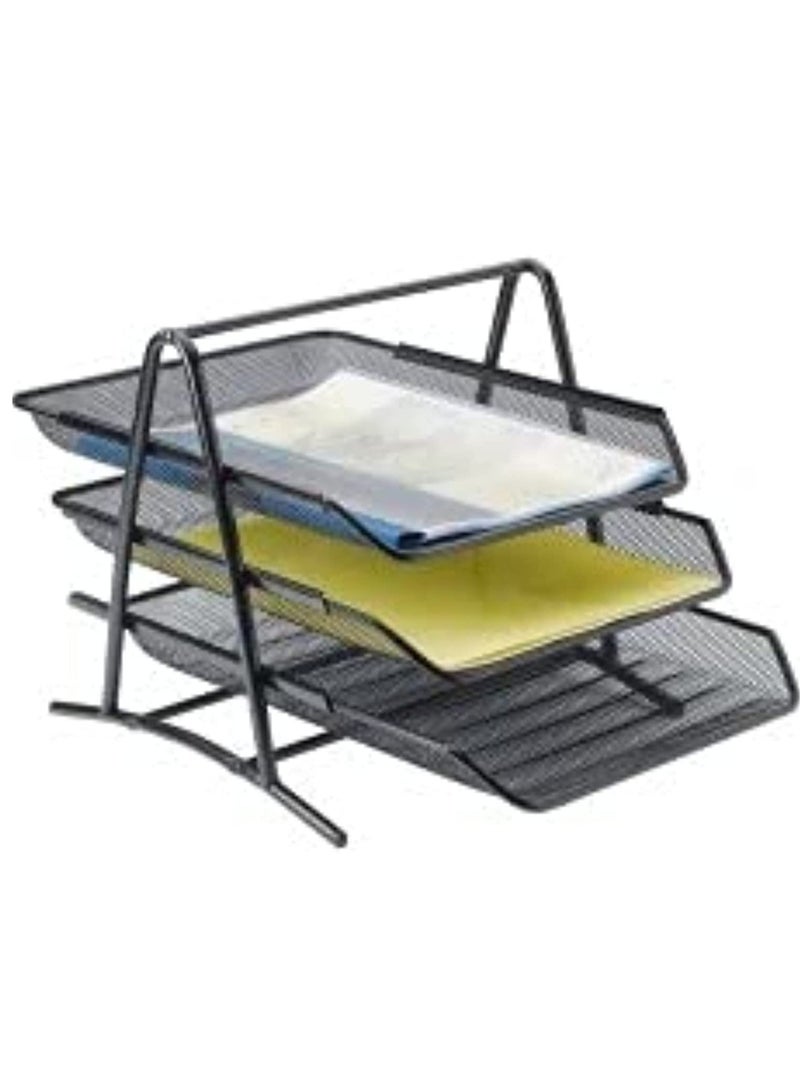 ELTRAZONE Desk Deposit Tray - 3 Layer, A4,32x26cm, Black - Image 2