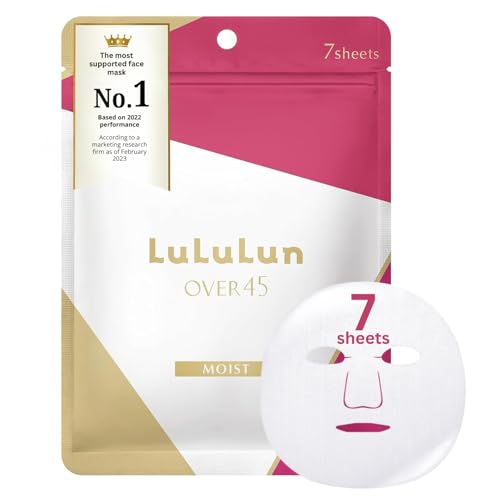 Lululun 7EA Daily Face Masks Skincare for Dry Mature Skin Anti Aging Face Mask for Women  Men with Camellia Ginseng Root Extract  Collagen Peptides Japanese Face Pack Facial Masks OVER45 MOIST