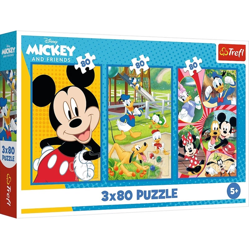 Trefl - Mickey Mouse Team Puzzle 80+80+80 Pieces - 34887 - Image 1