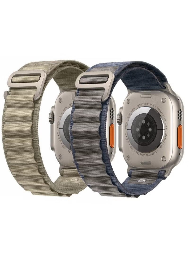 (Pack of 2)  Watch Alpine Loop Band for  Watch Ultra 1/2 49mm 46mm 45mm 44mm 42mm Nylon Woven Sport Strap Compatible with iWatch Series 10 9 8 7 6 5 4 3 2 1 SE - Image 2