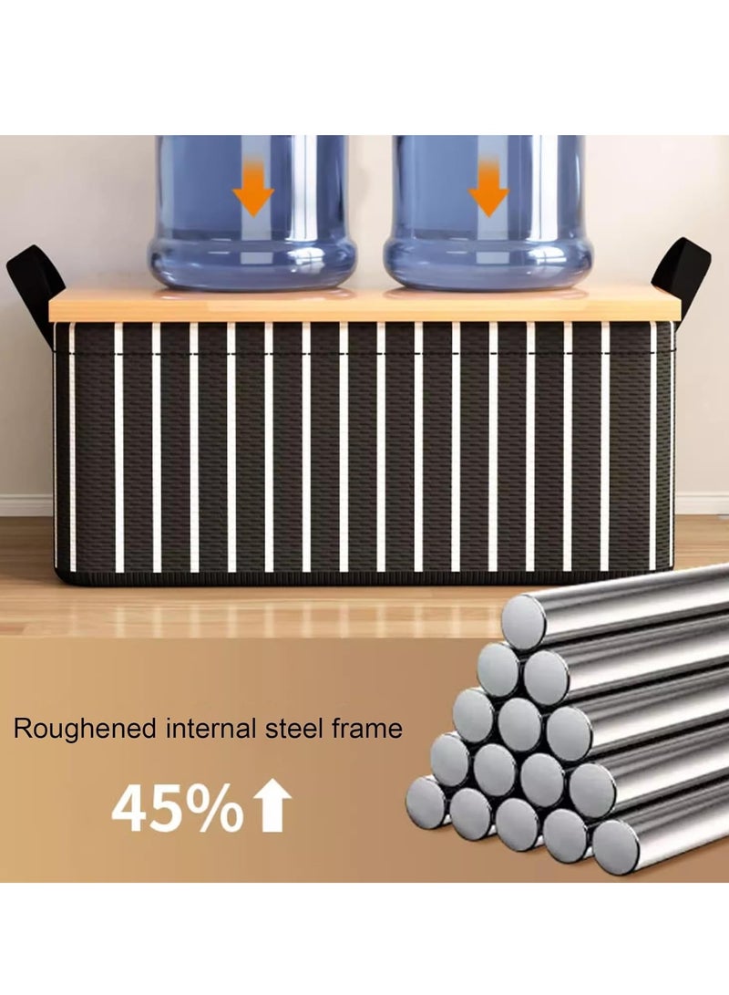 XiuWoo 3 Pack Foldable Wardrobe Clothes Organizer, Jeans Drawer Closet Organizer, Cube Organizer Storage Bins, Closet Organizer Basket, Bedroom Clothes Storage Organization Box with Handles, Metal Frame  - Image 5
