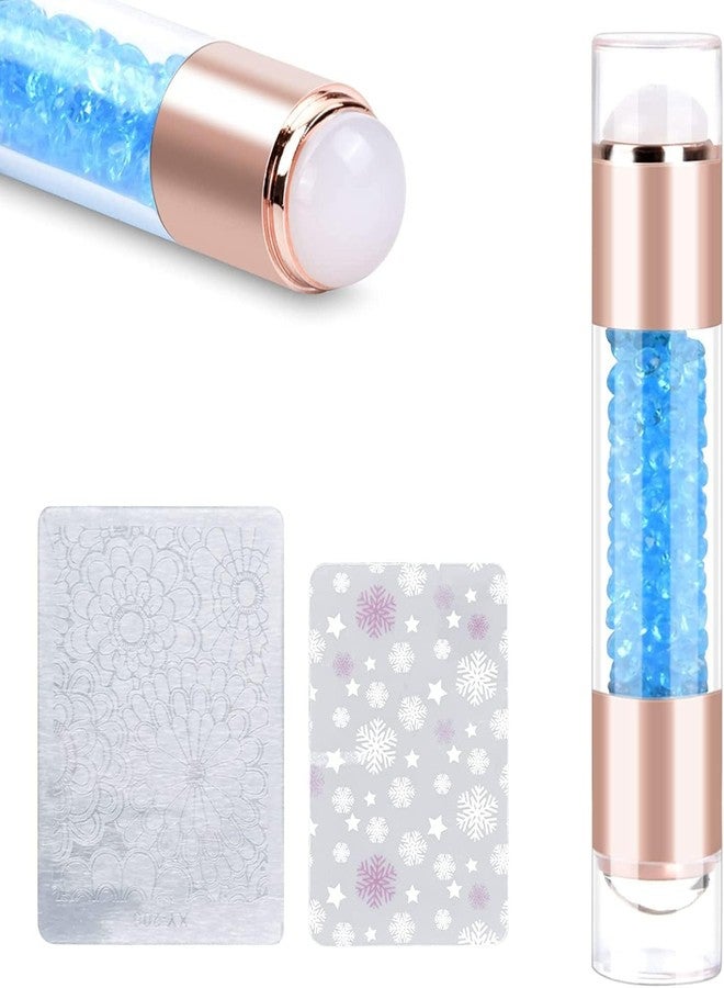 Ruby Face Rubyface Nail Art Stamping Stamper Nail Double Stamper 1 Pcs With 2 Pcs Scraper Clear Nail Art Jelly Stamper Nail Art Stamping for Manicure Tools DIY Nail Art Designs - Image 1