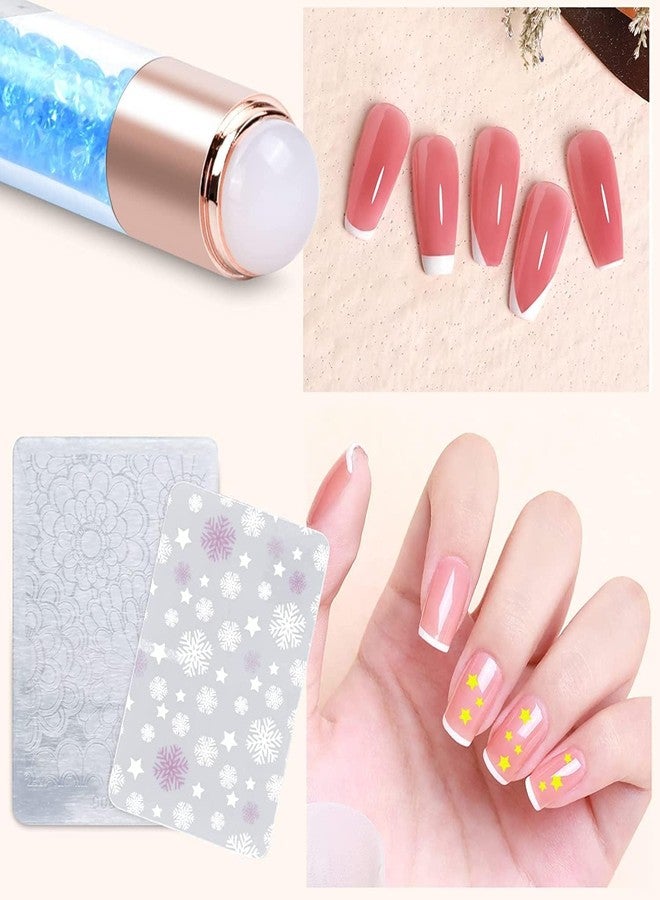 Ruby Face Rubyface Nail Art Stamping Stamper Nail Double Stamper 1 Pcs With 2 Pcs Scraper Clear Nail Art Jelly Stamper Nail Art Stamping for Manicure Tools DIY Nail Art Designs - Image 3
