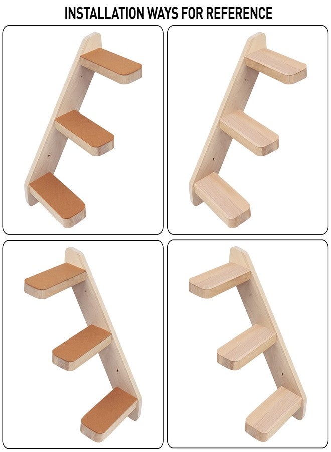 Purife Wooden Wall Mount Cat Steps Cat Wall Stairs - Cat Wall Ladders Wall Climber, Cat Climbing Shelves, Cat Perch for Wall, Cat Hammock Bed, Indoor Cat Wall Furniture - Image 3