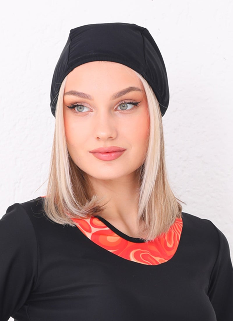Remsa Mayo Remsa Swimsuit Pool Sea Plain Bonnet RB007 Black  - Image 2