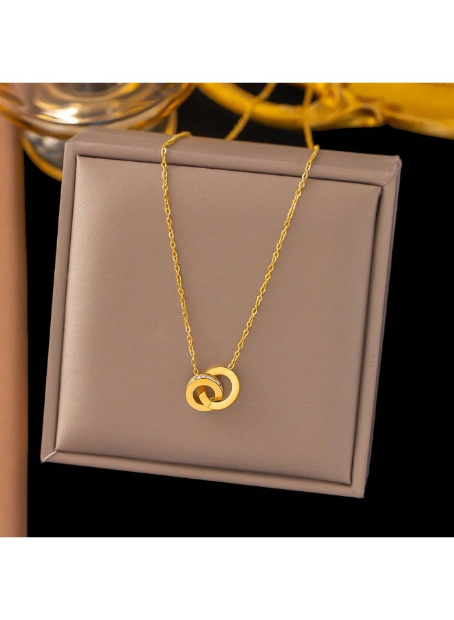 Ligant Gold Necklace "Glossy Finish" - Radiant Elegant Design Chain for Women - Luxury Modern Fashion Jewelry