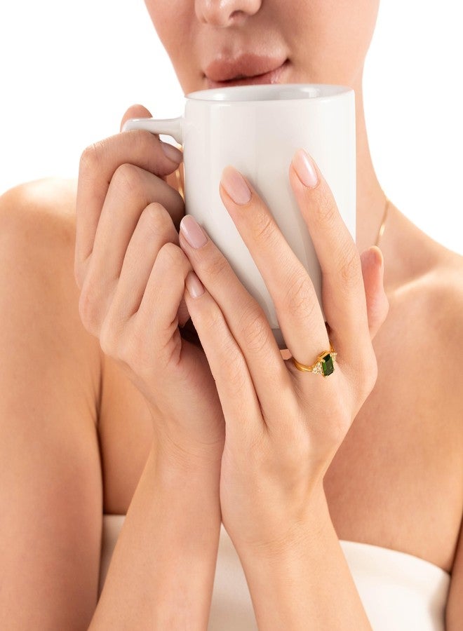 Silvershake خاتم خطوبة فضي 925 بحجر أكوامارين أزرق فاتح جداً على شكل ثماني 7x5 مم مقاس 6 - Image 2