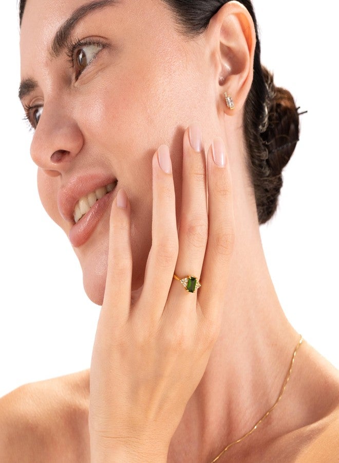 Silvershake خاتم خطوبة فضي 925 بحجر أكوامارين أزرق فاتح جداً على شكل ثماني 7x5 مم مقاس 6 - Image 3