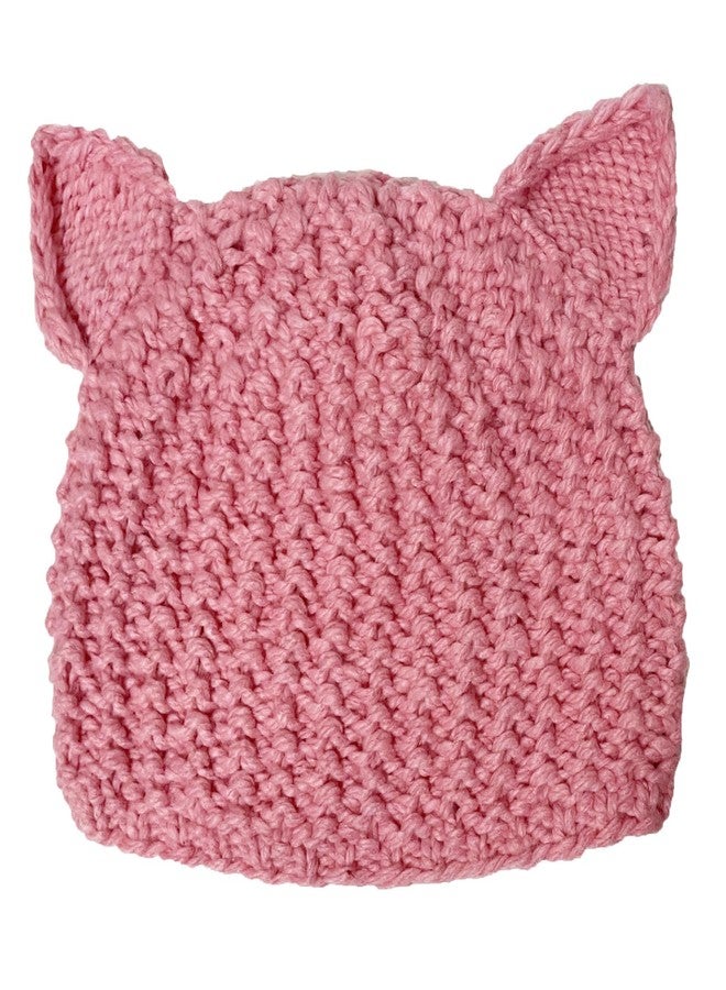 BIBITIME Pussy Cat Hat Women's March Beanie Winter Handmade Knit Animal Ear Cap (Pink, Adult) - Image 5