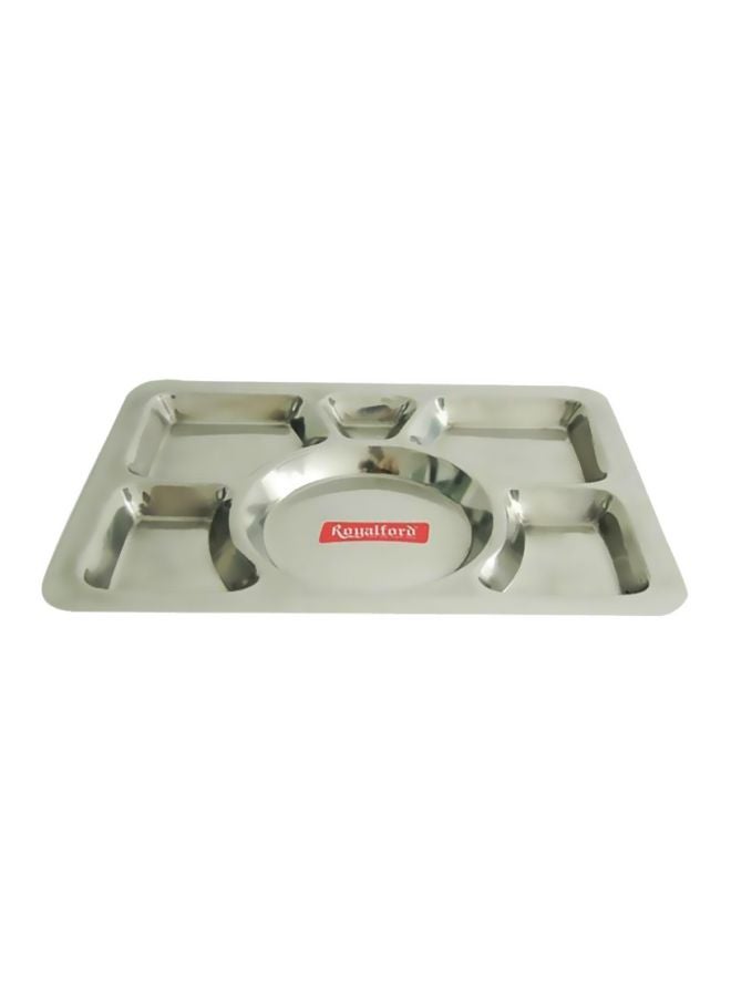 Royalford Stainless Steel Serving Tray Silver 41x30cm - Image 1