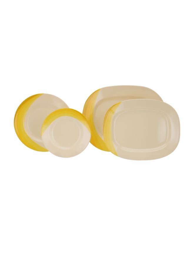 Royalford 64-Piece Melamine Dinner Set With 1X30Cm Oval Plate,2X36Cm Oval Plates,12X25Cm Dinner Plates,12X20Cm Dessert Plates,2X23Cm Bowls With Lid,3X15Cm Bowls,12X11Cm Soup Bowls,3X22Cm Rice Spoons,3X20Cm Spoons,12X14Cm Spoons,Serves 12,Multicolor Orange 11.6kg - Image 3