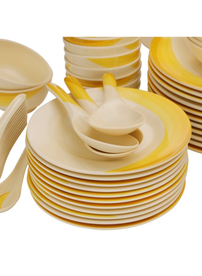 Royalford 64-Piece Melamine Dinner Set With 1X30Cm Oval Plate,2X36Cm Oval Plates,12X25Cm Dinner Plates,12X20Cm Dessert Plates,2X23Cm Bowls With Lid,3X15Cm Bowls,12X11Cm Soup Bowls,3X22Cm Rice Spoons,3X20Cm Spoons,12X14Cm Spoons,Serves 12,Multicolor Orange 11.6kg - Image 5