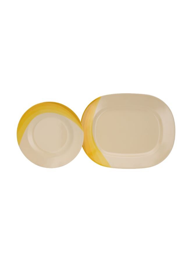 Royalford 64-Piece Melamine Dinner Set With 1X30Cm Oval Plate,2X36Cm Oval Plates,12X25Cm Dinner Plates,12X20Cm Dessert Plates,2X23Cm Bowls With Lid,3X15Cm Bowls,12X11Cm Soup Bowls,3X22Cm Rice Spoons,3X20Cm Spoons,12X14Cm Spoons,Serves 12,Multicolor Orange 11.6kg - Image 4