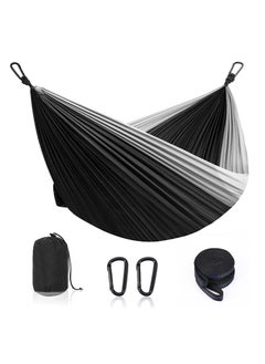 MIXDE Double Hammock for Camping, Double & Single Portable Outdoor Hammocks with 2 Tree Straps, Lightweight Nylon Parachute Hammocks for Travel Camping Backpacking Hiking Backyard  - Image 1