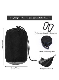 MIXDE Double Hammock for Camping, Double & Single Portable Outdoor Hammocks with 2 Tree Straps, Lightweight Nylon Parachute Hammocks for Travel Camping Backpacking Hiking Backyard  - Image 4