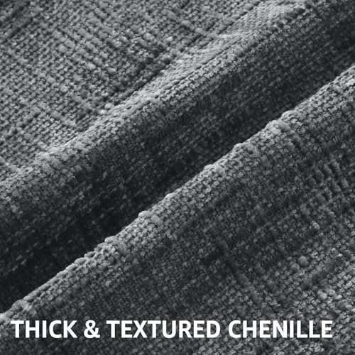decorUhome Dark Grey Chenille Throw Pillow Covers 18x18 Set of 2 Textured Soft Cozy Slubby Couch Pillow Covers Modern Farmhouse Boho Decorative Pillow Cases for Bed Sofa Living Room - Image 3